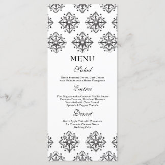 Flèches de neige noires + blanches menu de repas d