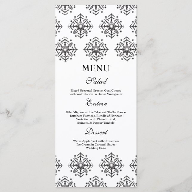Flèches de neige noires + blanches menu de repas d (Devant)