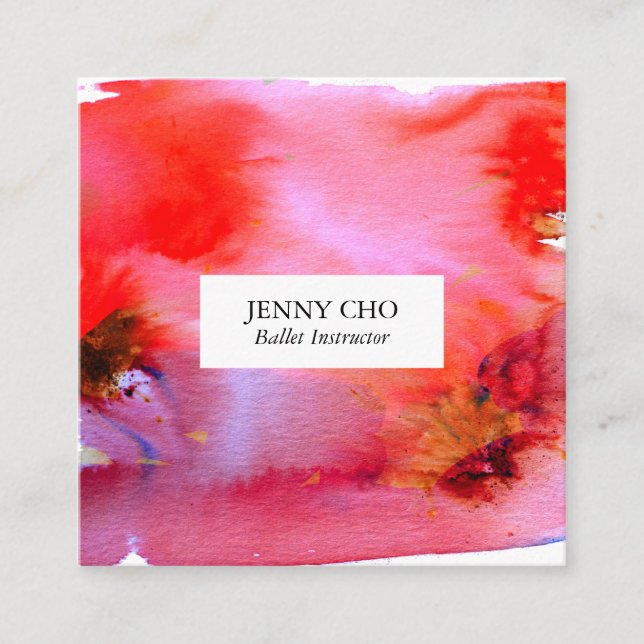 Flèches et éclaboussures carte de visite d'aquarel (Devant)