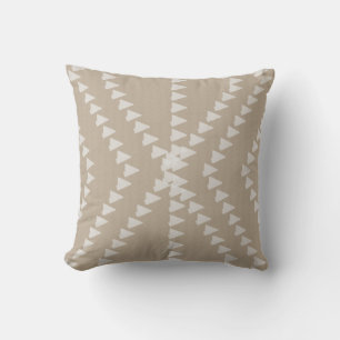 Flèches géométriques beige lin Coussin