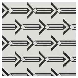 Flèches géométriques noires sur le tissu blanc