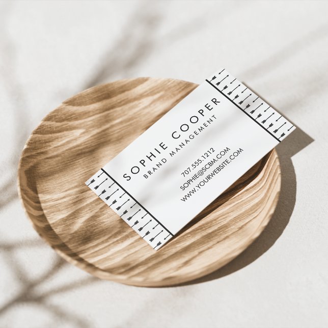 Flèches noires et blanches Cartes de visite (Créateur téléchargé)