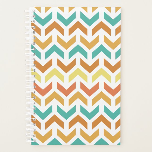 Flèches rétro Chevron Orange Or Turquoise (Devant)