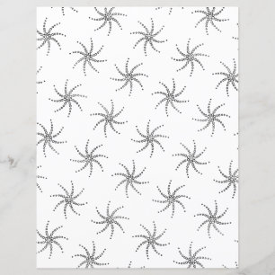 Flèches spirales, points blancs soulignés en papie