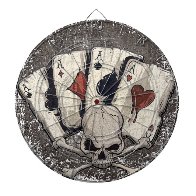 Fléchettes Casino de crâne de cartes de jeu d'as de Wellcoda (Devant)