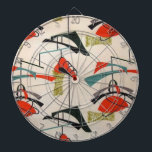 Fléchettes Cible de flechettes atomique moderne de tissu de<br><div class="desc">Chaque jour peut être un souffle du passé avec ce panneau de dard inspiré moderne de la moitié du siècle. Les caractéristiques de conception une reproduction d'un motif mobile atomique vintage de tissu. L'arrière - plan est ecru avec des formes bleues, oranges, vertes et noires d'art moderne. C'est le panneau...</div>