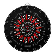 Cible de flechettes en spirale pointue rouge noire