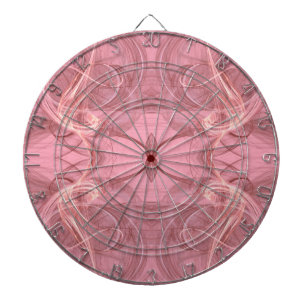 Fléchettes Cible de flechettes fractale Abstraite rose et bla