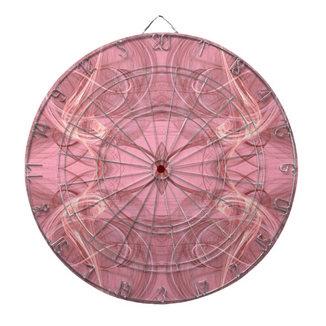Fléchettes Cible de flechettes fractale Abstraite rose et bla (Devant)