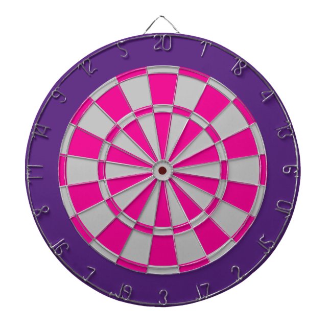Fléchettes Cible de flechettes : Gris Argent, Rose Et Violet (Devant)
