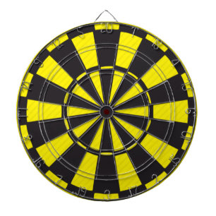 Fléchettes Cible de flechettes noire et jaune