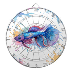 Fléchettes Cible de flechettes - Série d'aquarelle : Betta Fi