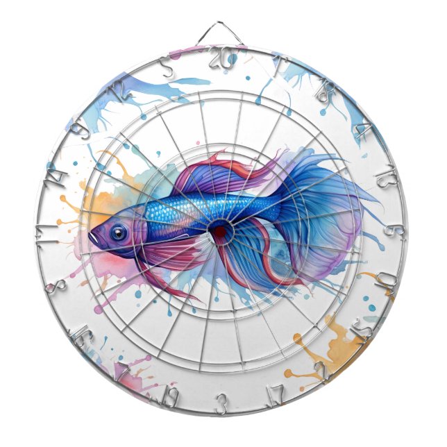 Fléchettes Cible de flechettes - Série d'aquarelle : Betta Fi (Devant)