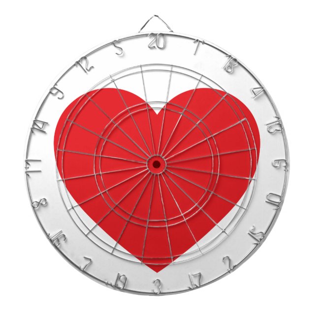 Fléchettes Cible rouge de coeur (Devant)
