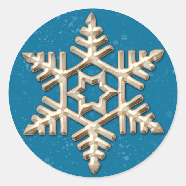 Fléchettes de neige en or sur Stickers Blue Holida (Devant)