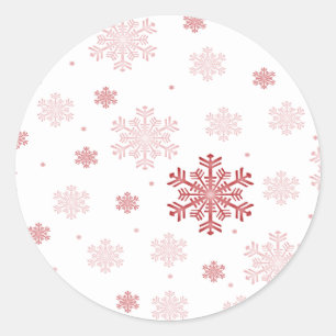 Fléchettes de neige rouges/roses - Stickers hiver