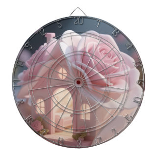 Fléchettes Flèche de cible en forme d'art de rose rose rêveus