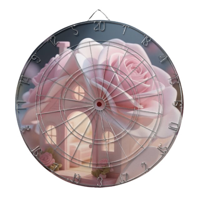 Fléchettes Flèche de cible en forme d'art de rose rose rêveus (Devant)