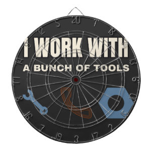 Fléchettes Je Travaille Avec Une Bande d'Outils — Cible de Fl