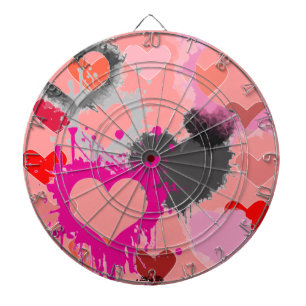 FLÉCHETTES JEU DE DARTBOARD - COEURS DE DESIGNER - ROSE - CAD