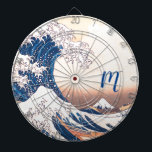 Fléchettes La Grande vague - Cible de flechettes artistique j<br><div class="desc">La Grande Vague est une célèbre peinture japonaise de Katsushika Hokusai,  qui a vécu au XIXe siècle. lumirala a édité et l'a appliquée à cette Cible de flechettes. Il est maintenant simple de personnaliser avec votre monogramme.</div>