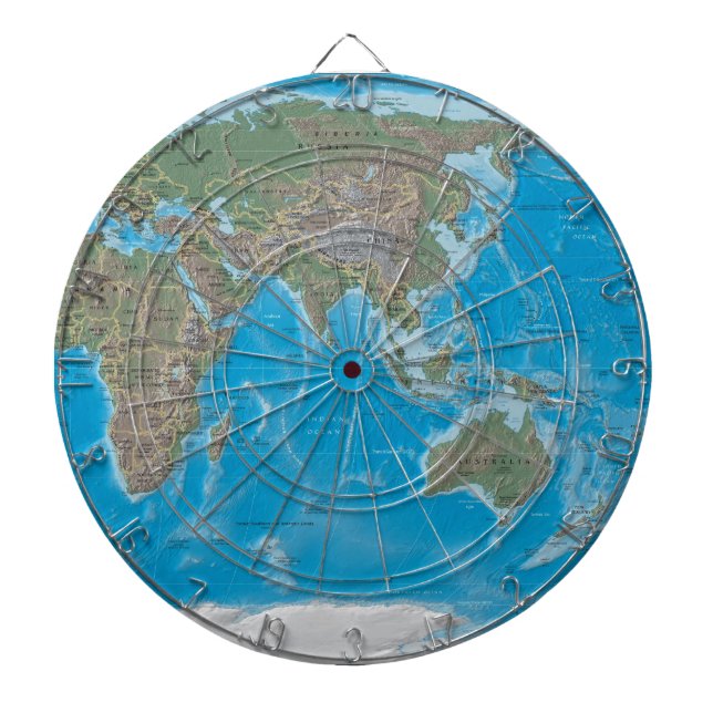 Fléchettes L'Asie, l'Australie, et la cible de carte du monde (Devant)