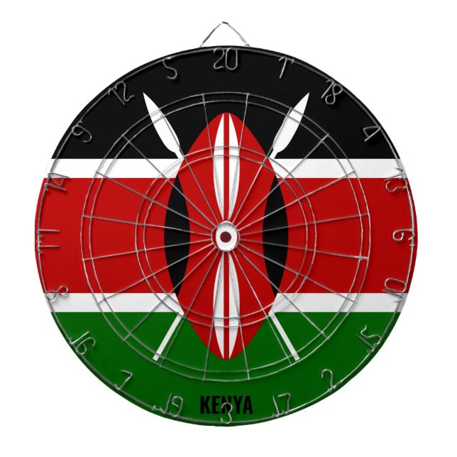 Fléchettes "Le Kenya frappe !" Cible de flechettes patriotiqu (Devant)