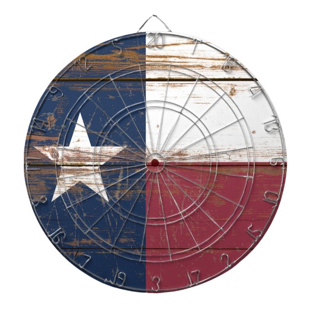 Fléchettes Old Wooden Texas State Flag Cible de flechettes (Devant)