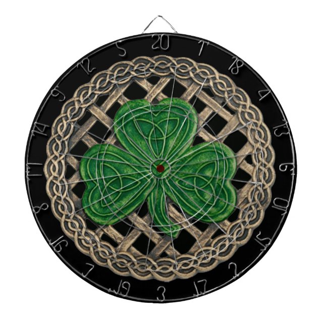 Fléchettes Shamrock noir sur la Cible de flechettes des noeud (Devant)