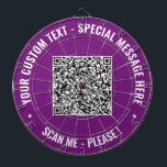 Fléchettes Votre Cible de flechettes de code QR avec texte et<br><div class="desc">Choisissez des couleurs et des polices - Concevez vos propres tableaux de bord personnalisés avec votre QR Code Scan Info et texte personnalisé Cibles de flechettes de design professionnel - Ajouter votre QR Code - Image ou logo - photo / Texte - Nom ou autres informations / plus - Redimensionner...</div>