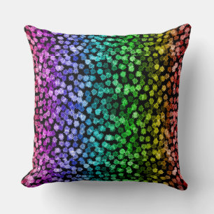 fleoral orgueil noir arc-en-ciel coussin