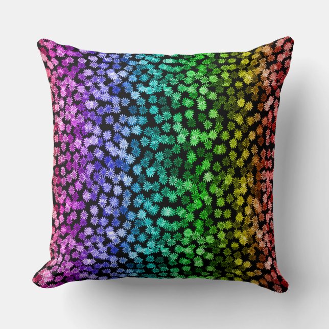 fleoral orgueil noir arc-en-ciel coussin (Recto)