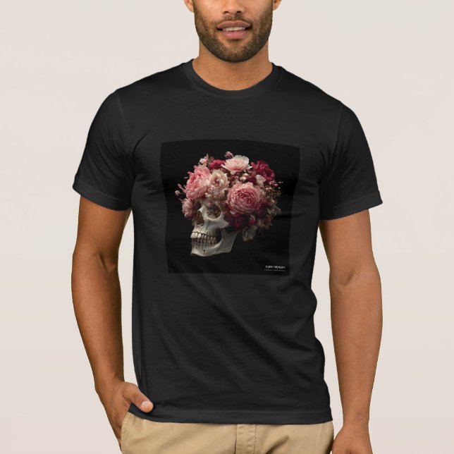 Flesh Memory – T-Shirt crâne floral gothique (Devant)