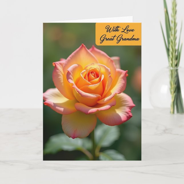 Fleur à pois avec amour carte grand-mère (Devant)