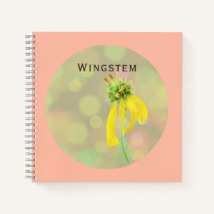 Fleur à tige jaune sur Carnet Rose Bud Spiral