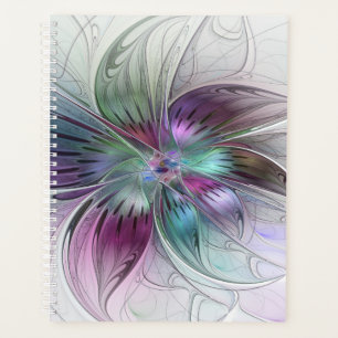 Fleur abstraite colorée, art fractal floral modern