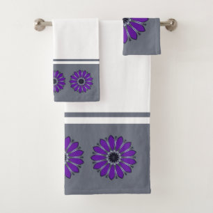 Fleur abstraite grise et violette
