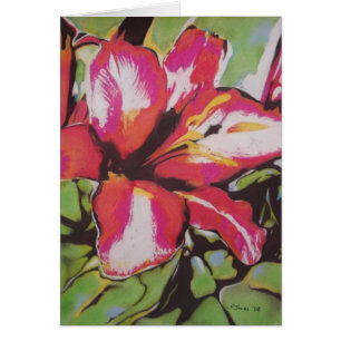 Fleur Abstraite Lily rouge avec feuilles versants