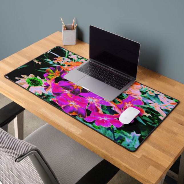 Fleur abstraite magenta et orange en fleurs (Bureau 2)