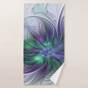 Fleur Abstraite Moderne Art Fractal Vert Violet