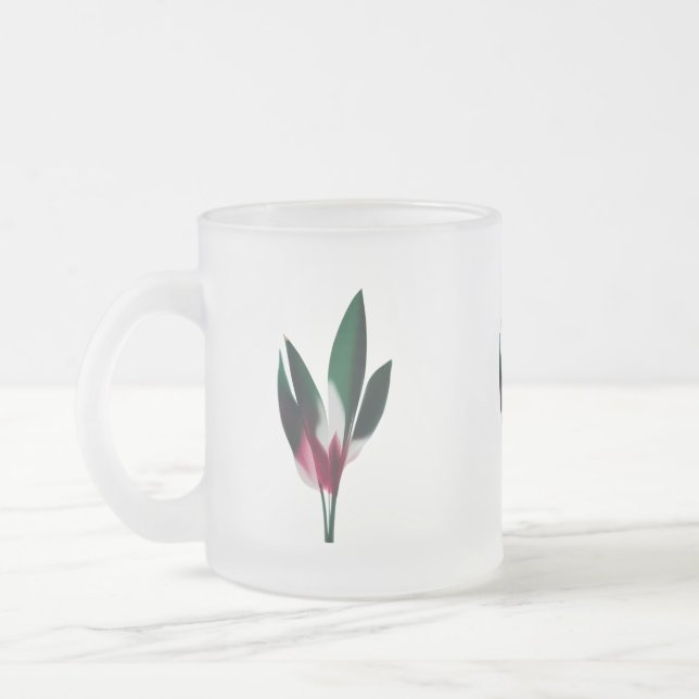 Fleur Abstraite moderne - Élégante Mug en verre dé (Gauche)