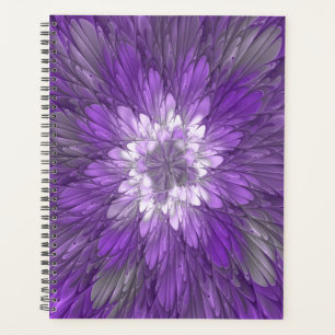 Fleur abstraite violette psychédélique Art fractal