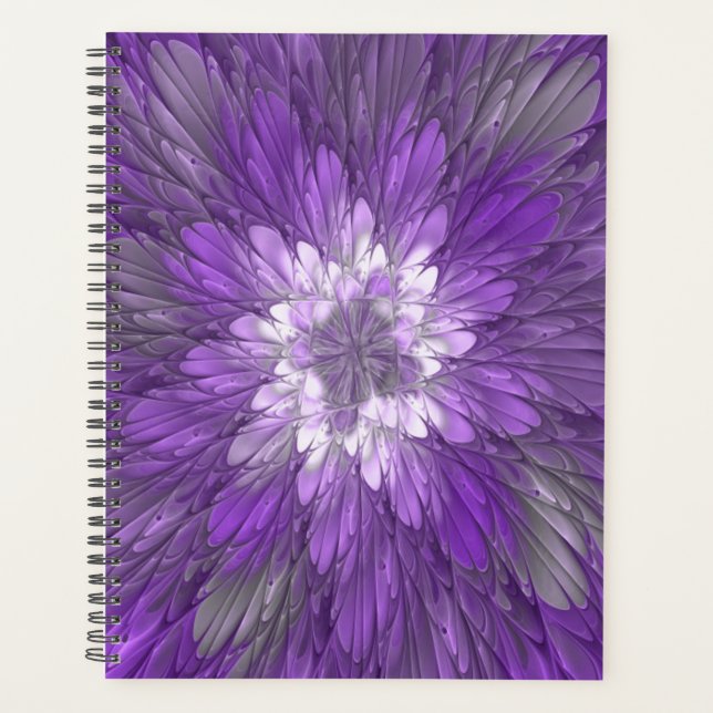Fleur abstraite violette psychédélique Art fractal (Devant)