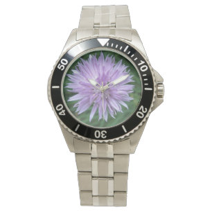 Fleur "acier inoxydable" Montre bracelet