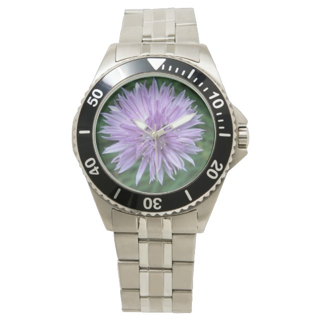 Fleur "acier inoxydable" Montre bracelet (devant)