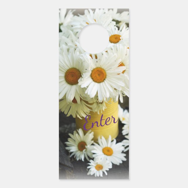 Fleur Affichette de porte de marguerites d'été (Devant)