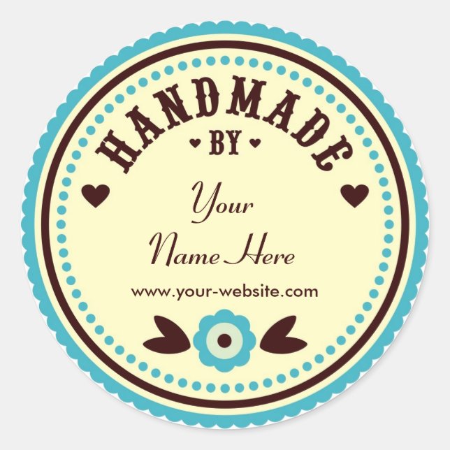 Fleur Aqua Faite À La Main Par Stickers Personnali (Devant)