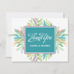 Fleur aquarelle 4 - Carte de remerciements