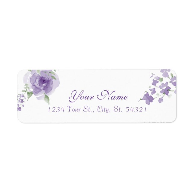 Fleur aquarelle pour être Étiquette de adresse (Devant)