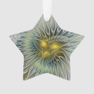 Fleur argentée dorée Fantastique Étoile fractale a